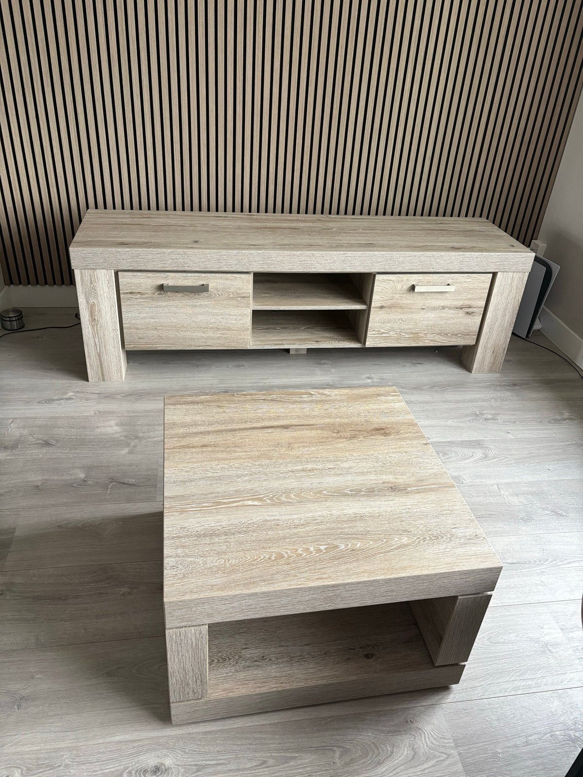 TV-meubel en salontafel set - Licht hout