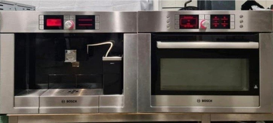Bosch combimagnetron en koffiemachine, Minder dan 45 cm, Gebruikt, Combi-oven, Inbouw