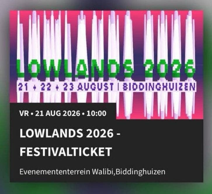 Lowlands festivaltickets, Twee personen