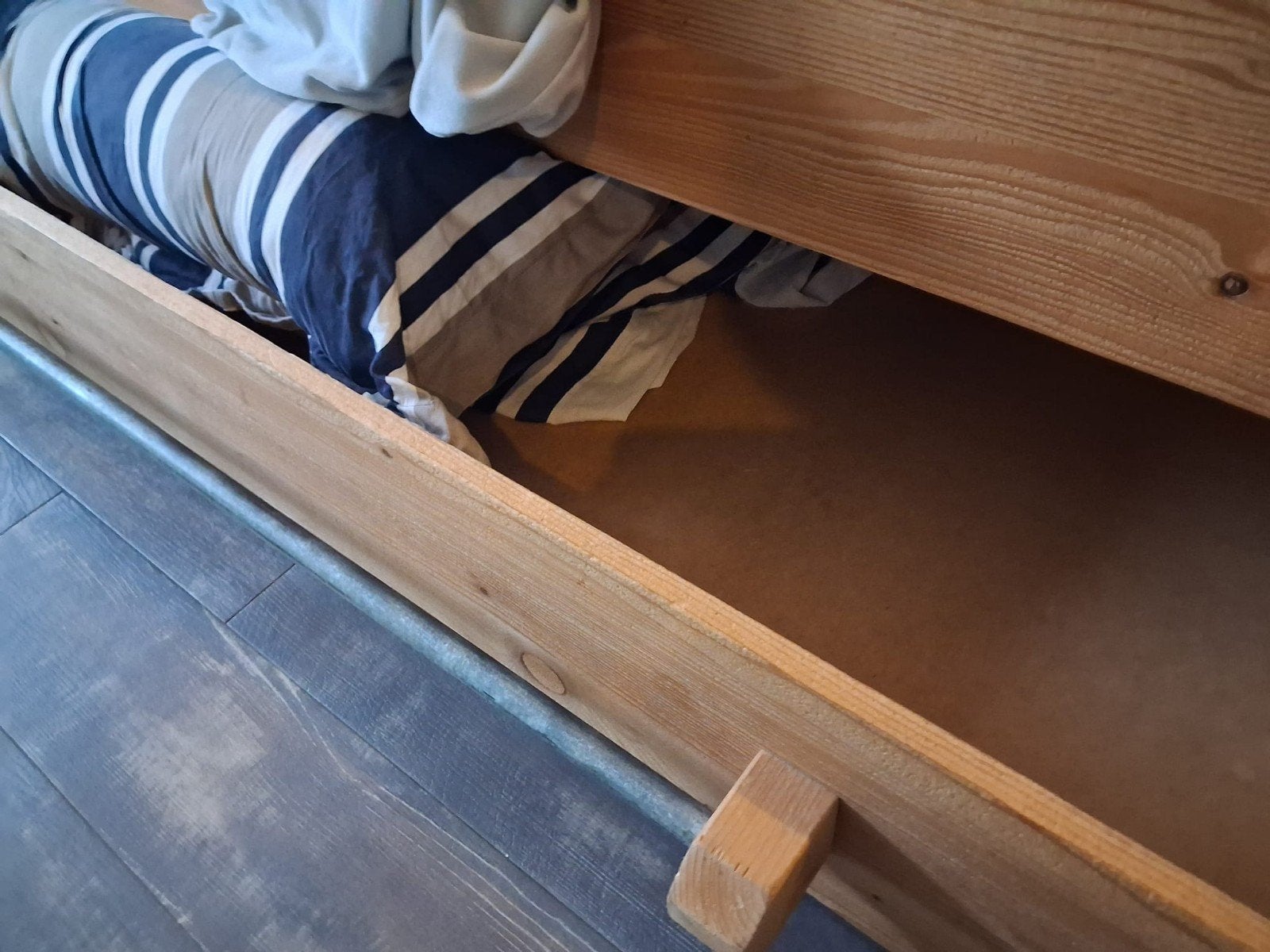 Eenpersoonsbed met opberglade - Hout, Ophalen, Gebruikt, 90 cm, Eenpersoons