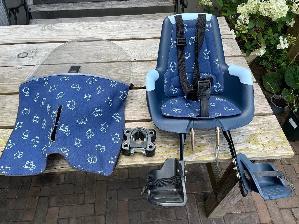 Bobike fietszitje (voor) (9-15 kg) incl windscherm, Fietsen en Brommers, Fietsaccessoires | Fietsstoeltjes, Ophalen, BOBIKE, Gebruikt