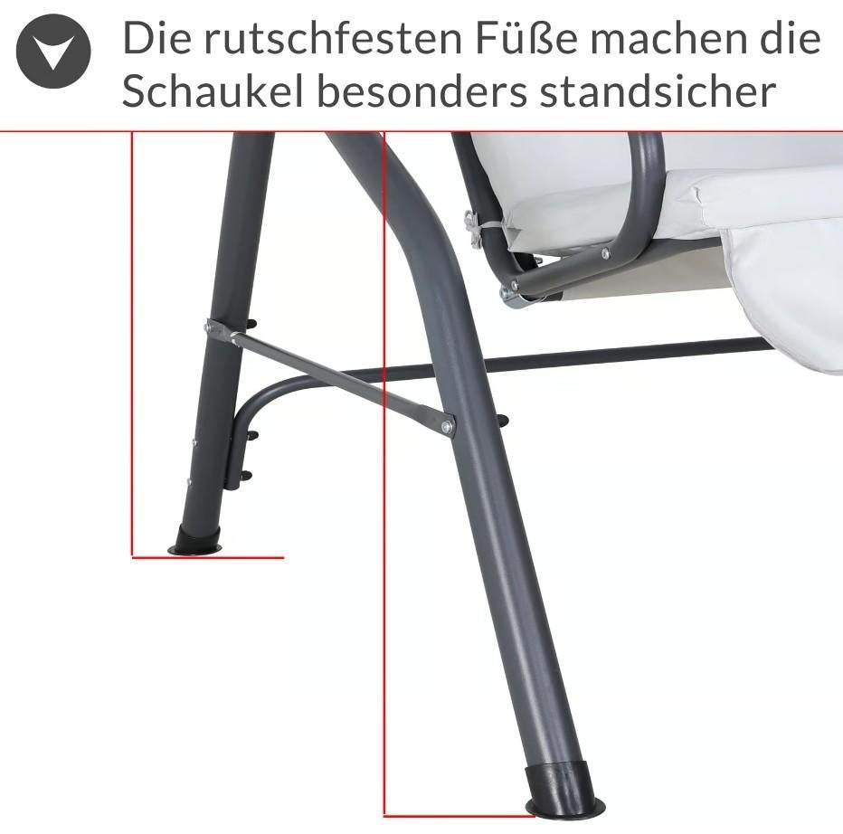 Schommelbank + zonnedak 2-persoons lichtgrijs GRATIS BEZORGD, Verzenden, Nieuw, Nvt, Nvt