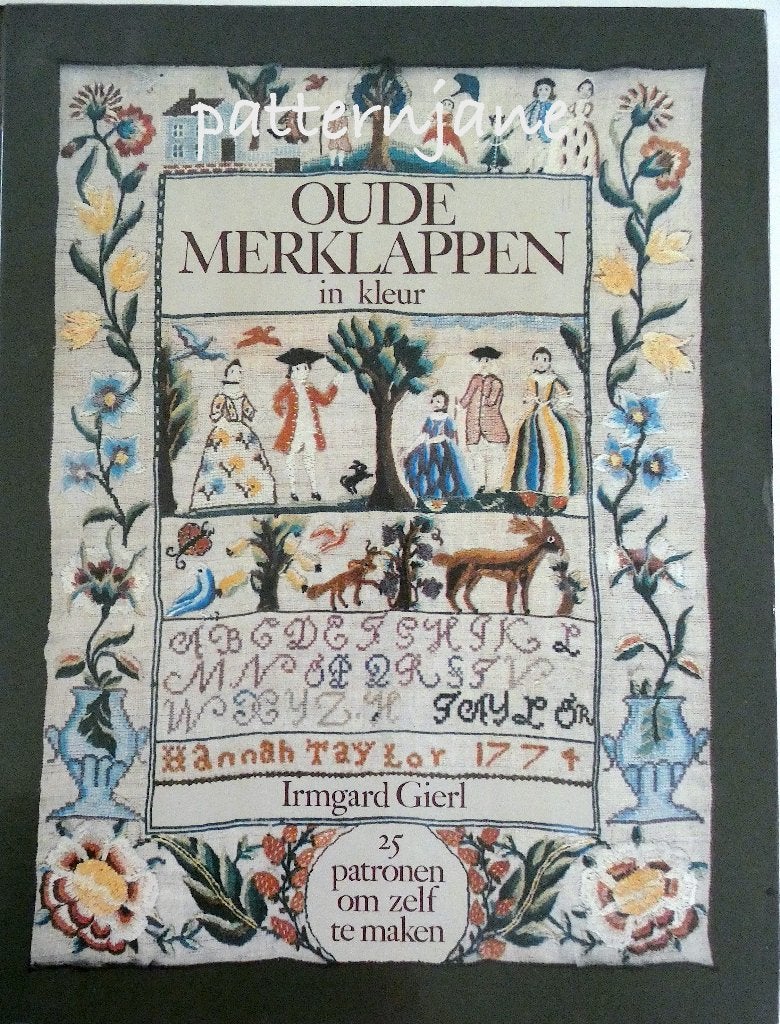 Patronen van oude merklappen (25 stuks) in boek Hardcover, Verzenden, Zo goed als nieuw, Handborduren, Overige typen