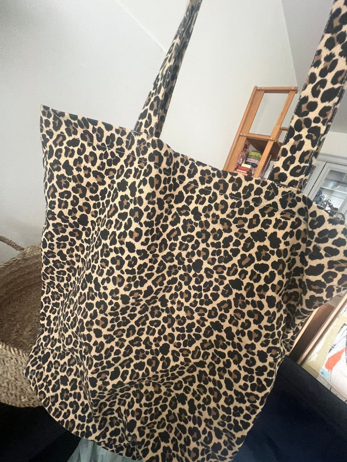 NEW- Sissy Boy Leopard CanvasShopper 50x48x12 magnet closure, Verzenden, Nieuw, Shopper