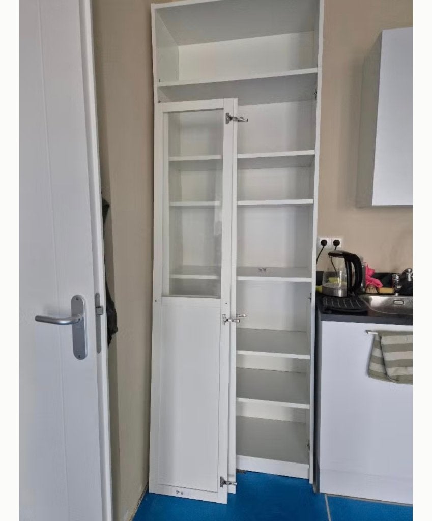 Witte Ikea Billy boekenkast, Ophalen, Met deur(en), 200 cm of meer, 50 tot 100 cm