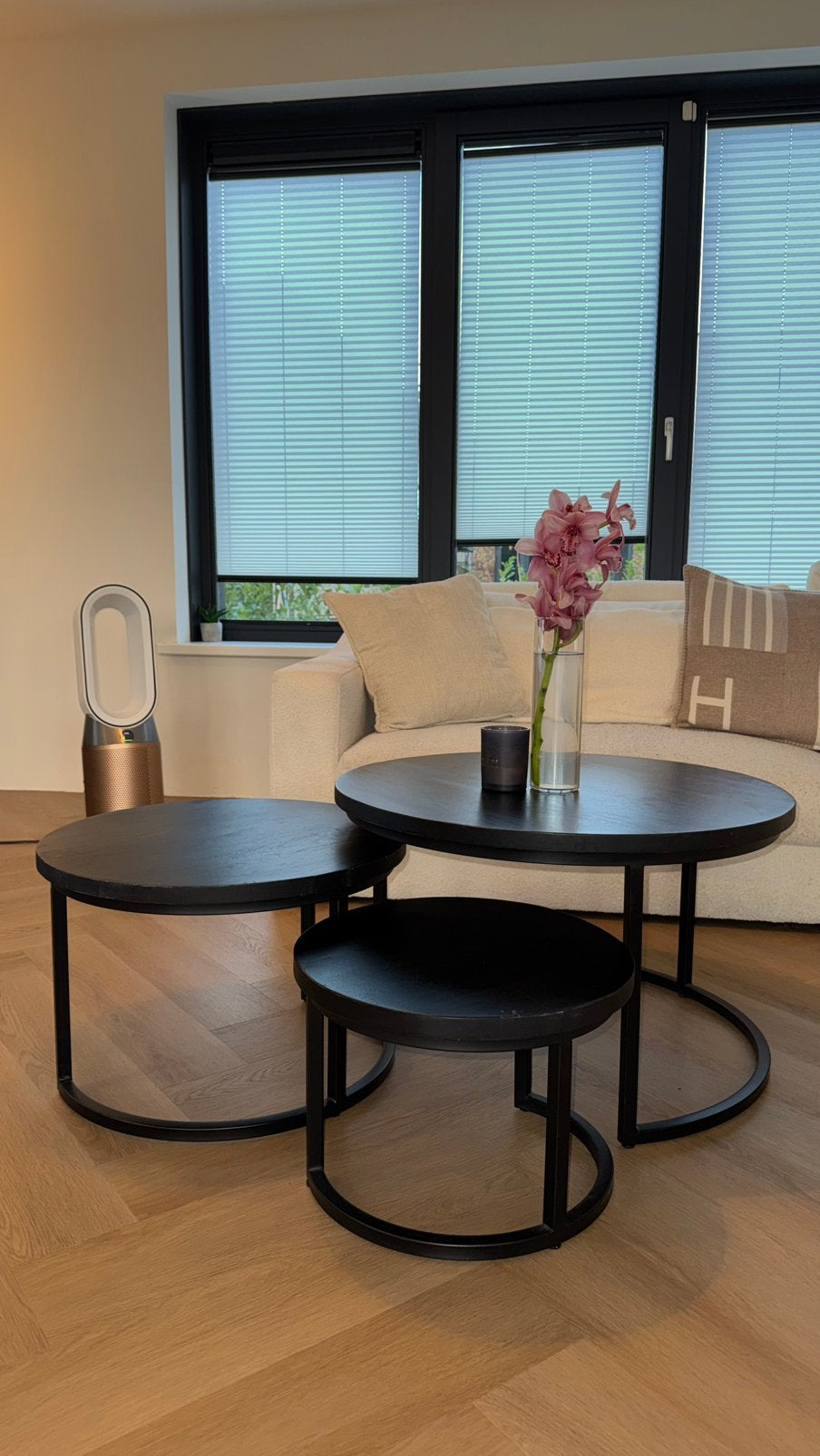Salontafel set Goossens (3-delig) | Mangohout, Huis en Inrichting, Tafels | Salontafels, Ophalen, Gebruikt, Rond, 50 tot 100 cm