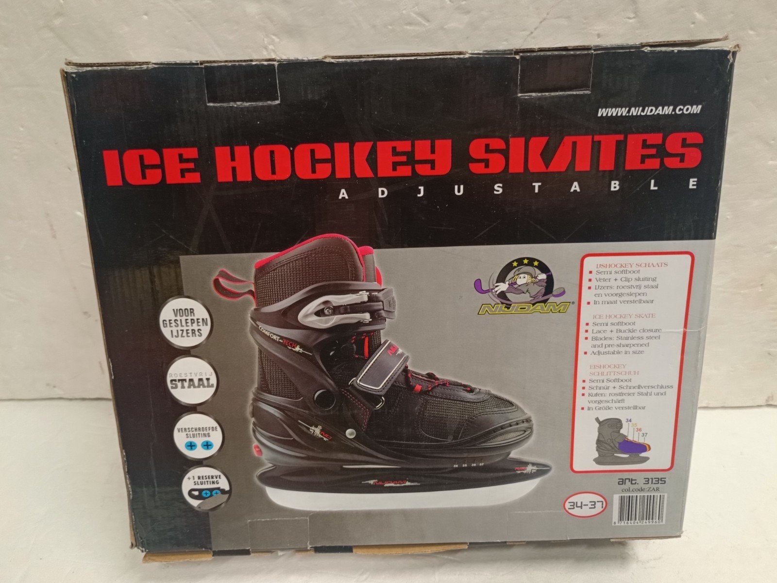 Nijdam ijshockey schaatsen maat 34-37 verstelbaar izgst, Gebruikt, Ophalen of Verzenden, A, IJshockeyschaatsen