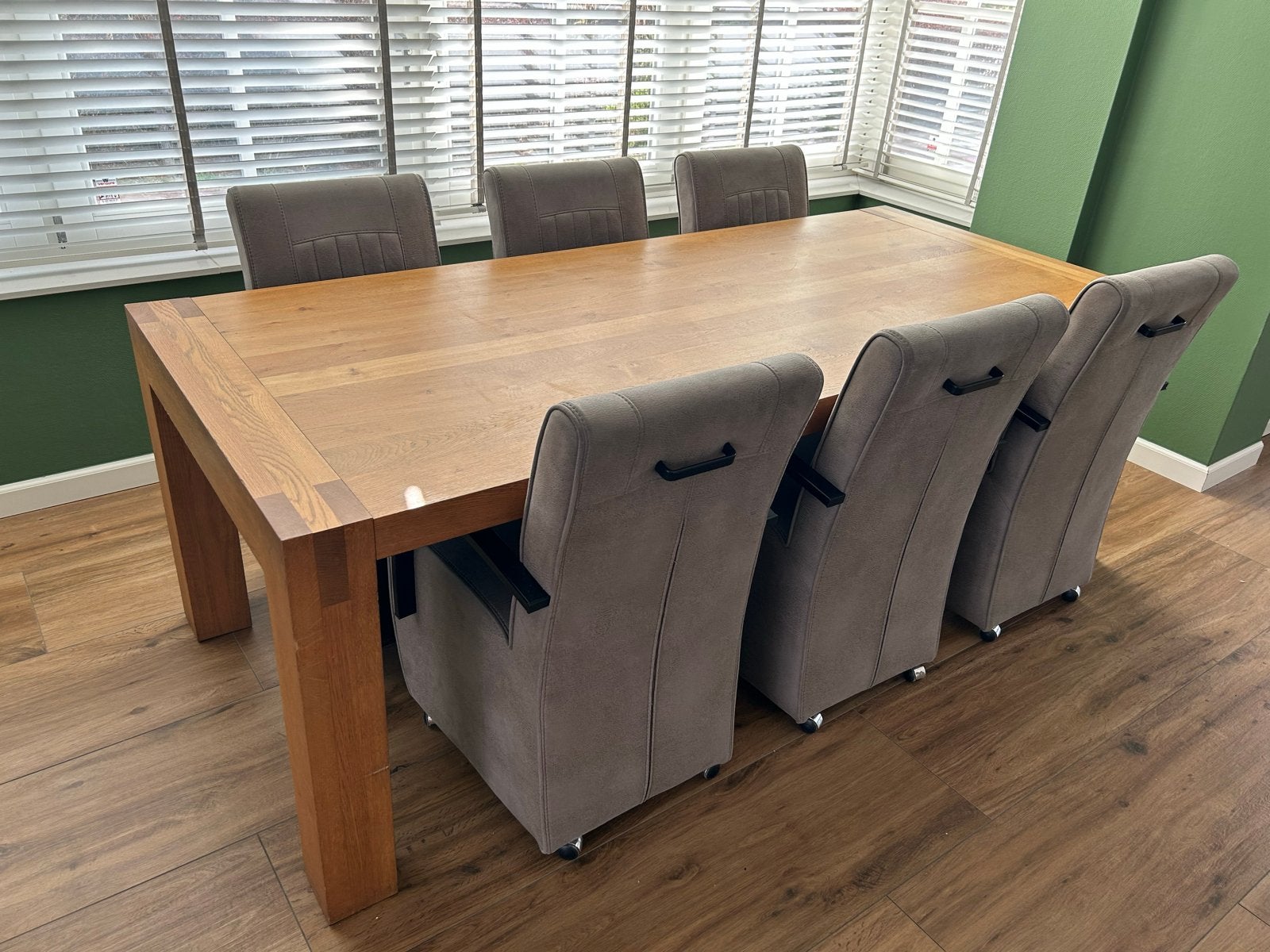 Eikenhouten eettafel (zonder stoelen), Huis en Inrichting, Tafels | Eettafels, Ophalen, Gebruikt, Eikenhout, 200 cm of meer