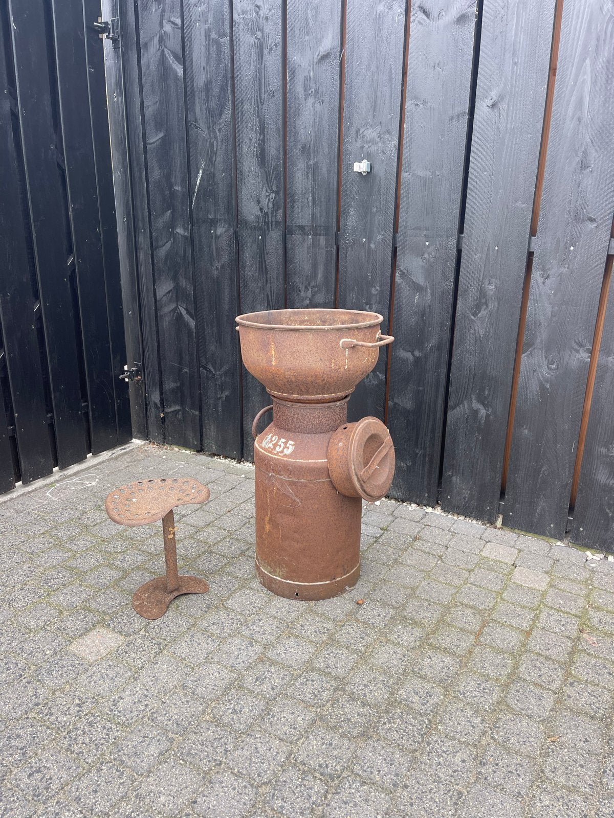 Antieke Melkbus - Decoratie of Plantenbak (bodem ontbreekt), Ophalen