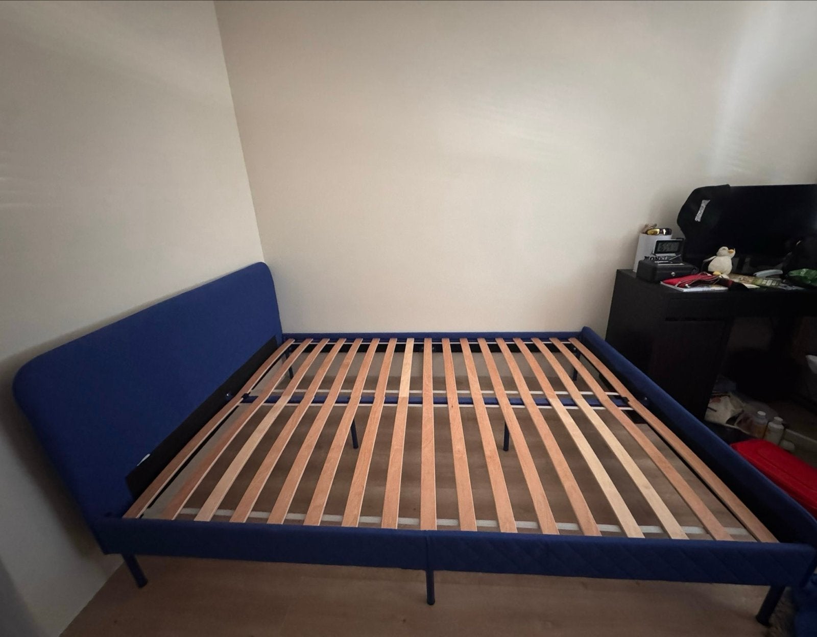 Ikea bed blauw 140x200 cm met lattenbodem, Huis en Inrichting, Ophalen, Blauw, Tweepersoons, 140 cm