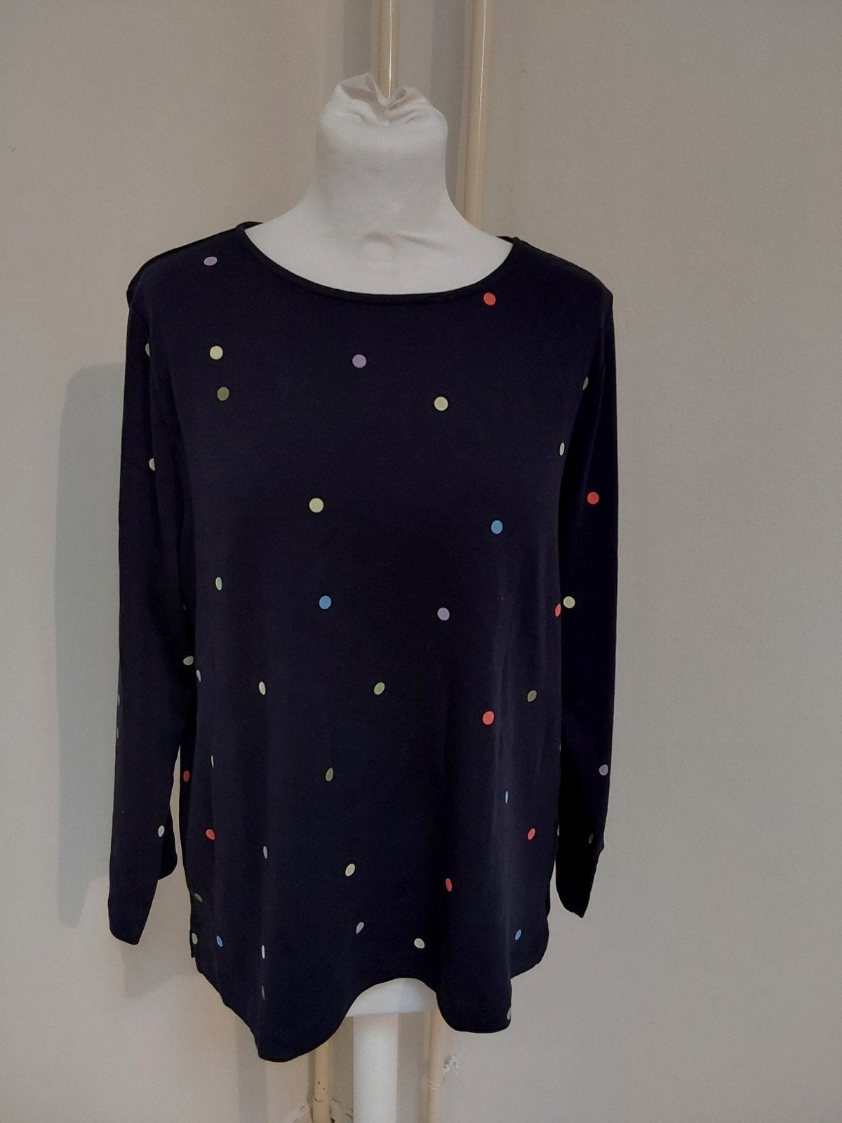 Prachtige donkerblauwe top van Marie Lund Copenhagen maat L, Maat 38/40 (M), Zo goed als nieuw, Lange mouw, Marie lund Copenhagen