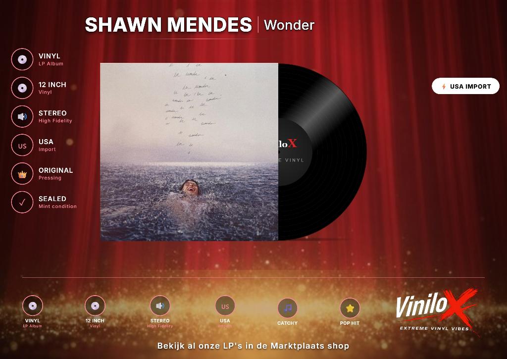 Shawn Mendes – Wonder | LP, Cd's en Dvd's, Vinyl | Pop, Nieuw in verpakking, Beschermende buitenhoes, Fotohoes, Geseald, Originele persing