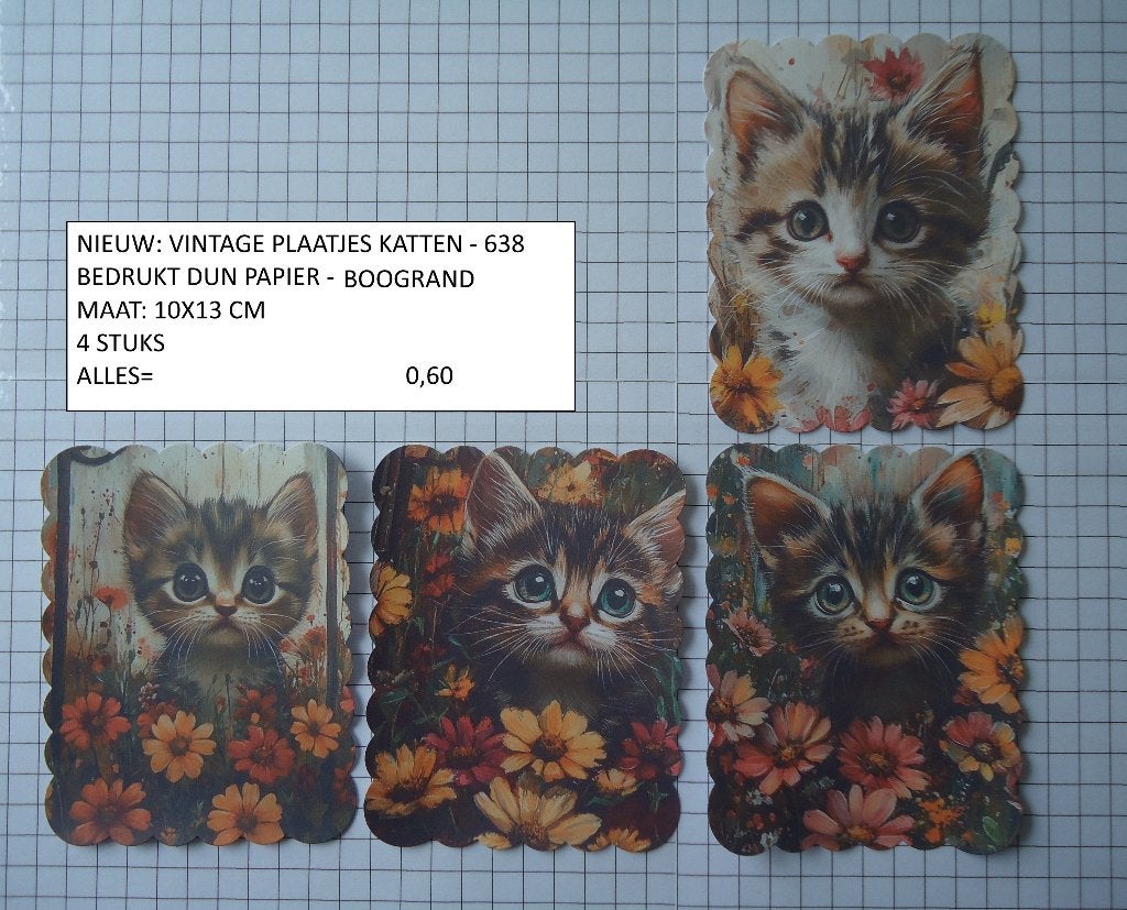 ⚠️nu 0,40: vintage plaatjes katten 638 ( alleen verzenden, Hobby en Vrije tijd, Kaarten | Zelf maken, Ophalen, Nieuw, Dieren, Knipvel