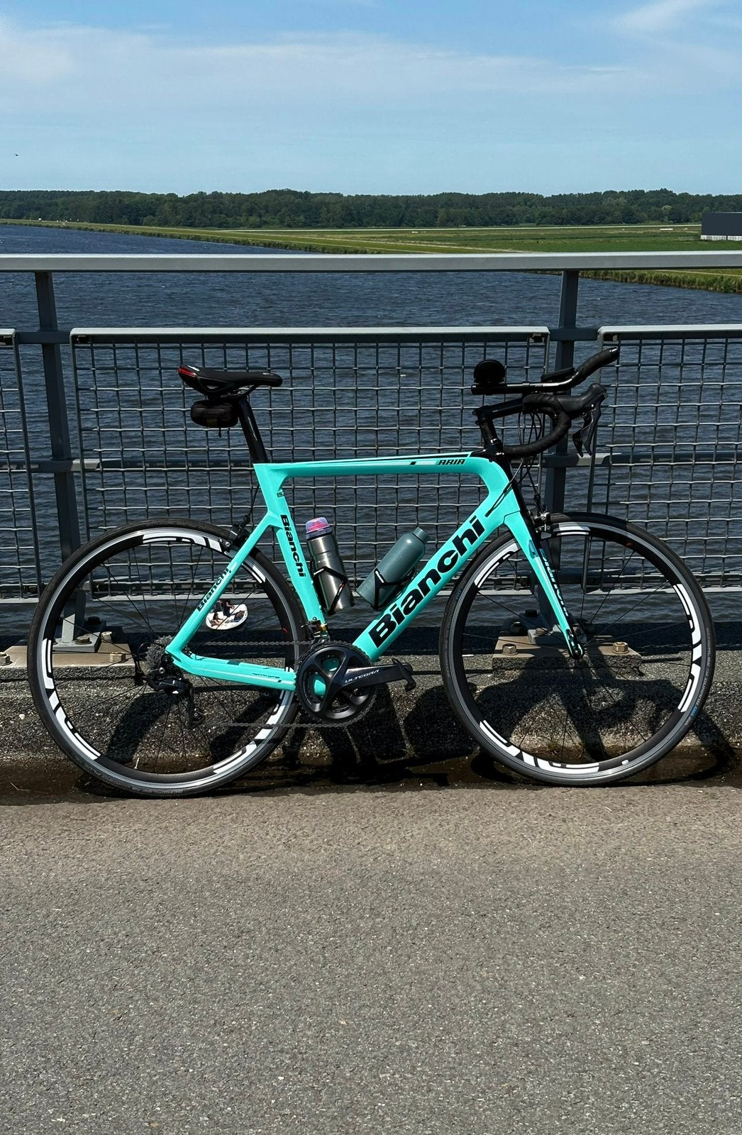 Bianchi Aria Aero Ultegra - Celeste - zeer nette staat, 28 inch, Gebruikt, Carbon, 57 tot 61 cm