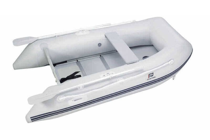 Plastimo rubberboot+Mariner 3.3 pk motor, peddels, opbergtas, Watersport en Boten, Rubberboten, Ophalen, Inclusief motor, Zo goed als nieuw