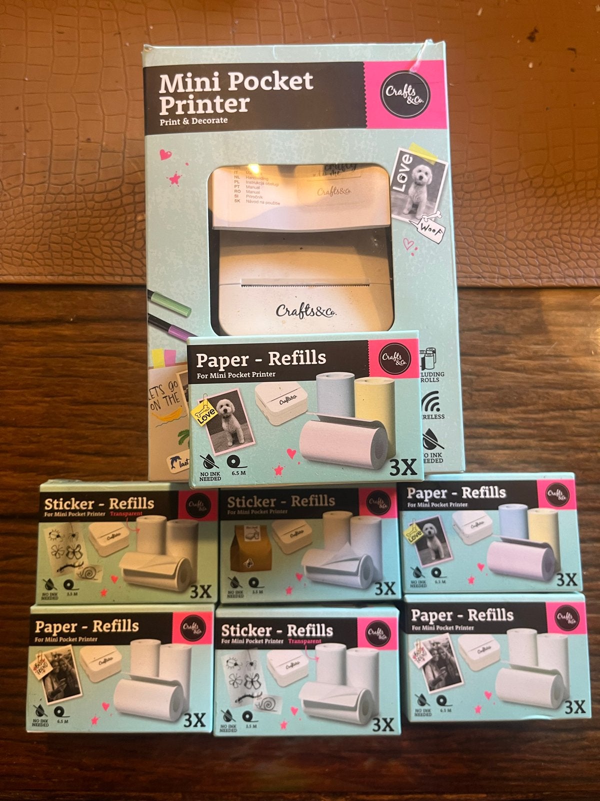 Crafts & Co Mini Pocket Printer met navullingen, Computers en Software, Printers, Zwart-en-wit printen, Printer, Nieuw, Ophalen of Verzenden
