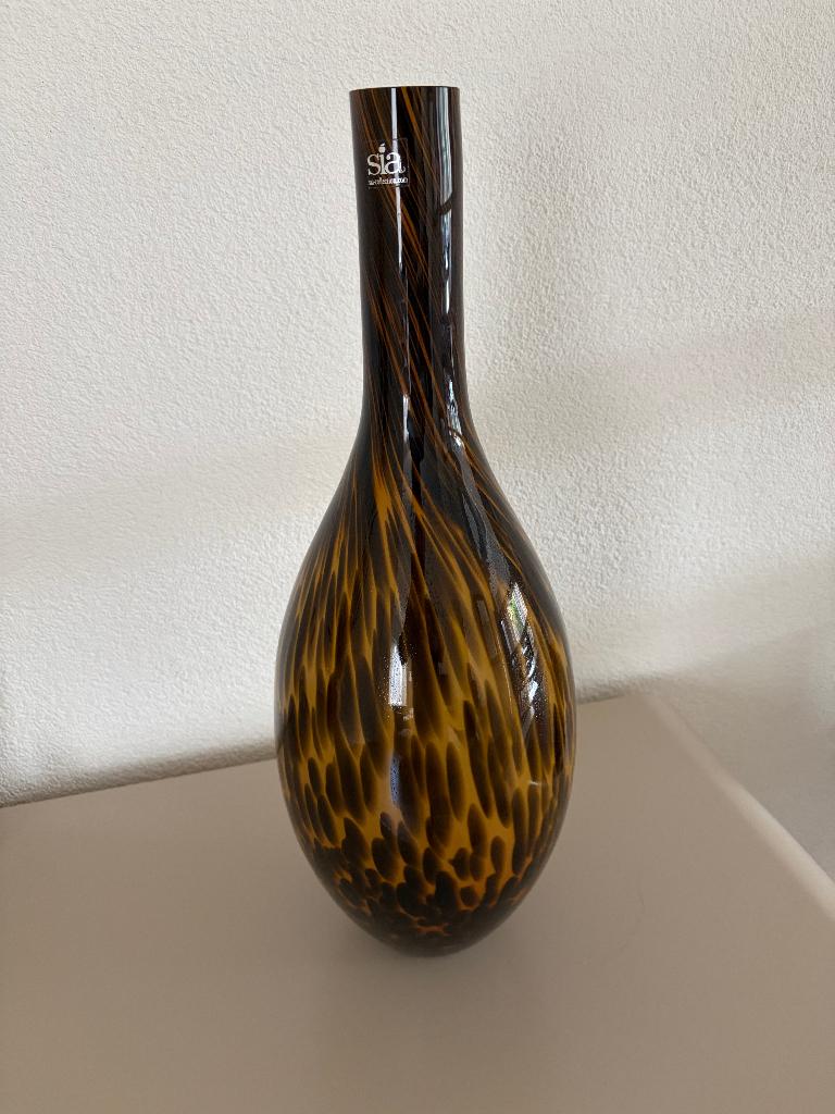 SIA Collection Glazen Vaas Bruin/Amber - Zo goed als nieuw, Overige kleuren, 50 tot 75 cm, Ophalen of Verzenden, Glas