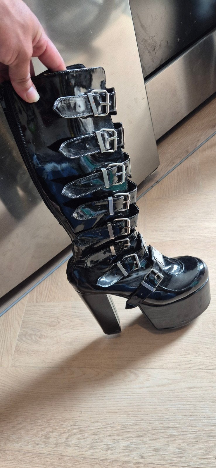Hoge gothic laarzen bdsm, Kleding | Dames, Ophalen of Verzenden, Nieuw, Zwart, Hoge laarzen