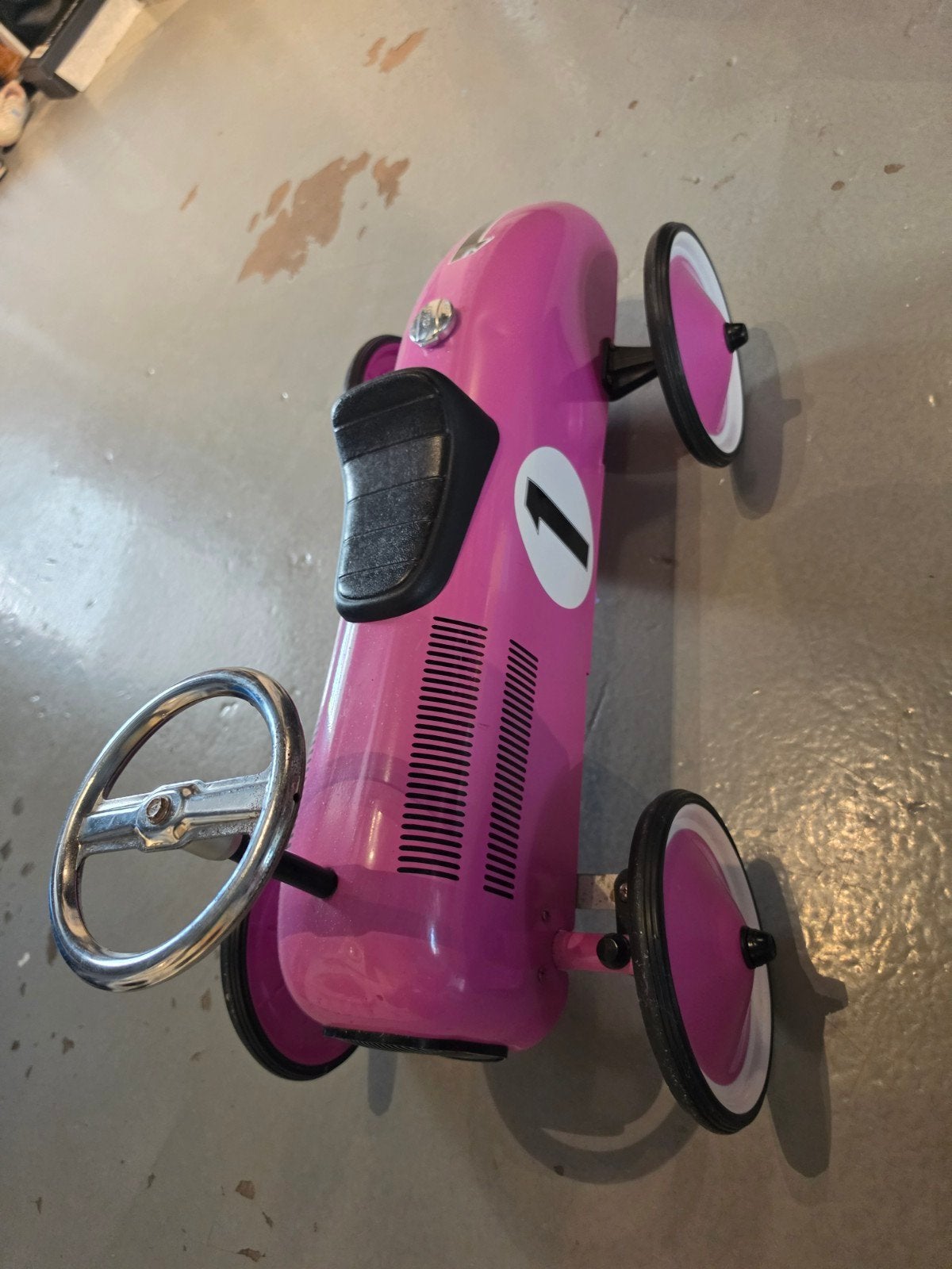 Roze retro loopauto voor kinderen, Ophalen of Verzenden, Gebruikt