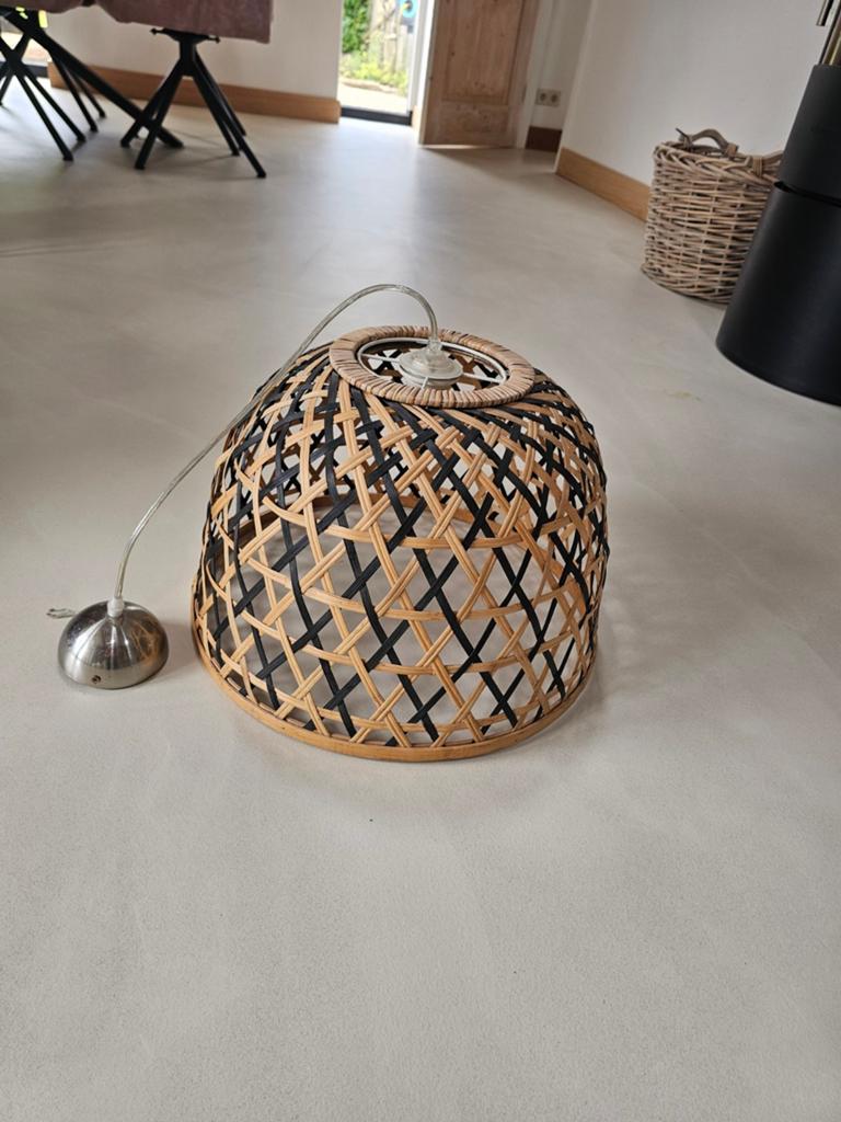 Rotan Rieten Bamboe Hanglamp - Bohemian Stijl, Bohemian, Scandinavisch, Natuurlijk, 25 tot 50 cm, Rond, Bruin