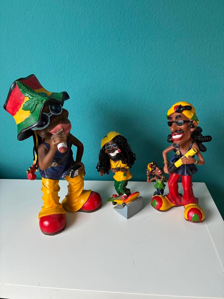 Set van 3 Reggae/Rasta beeldjes, Ophalen of Verzenden, Zo goed als nieuw