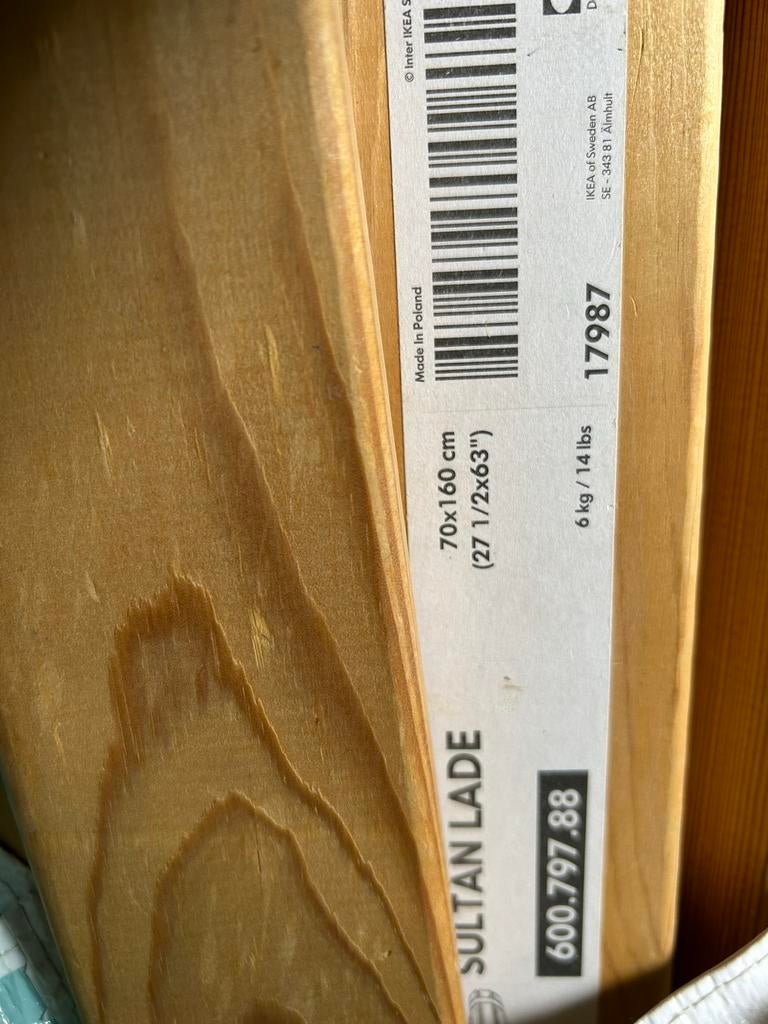 Lattenbodem peuterbed 70x160 cm - IKEA SULTAN LADE, Huis en Inrichting, Slaapkamer | Bedden, Gebruikt, Hout, Overige kleuren, Eenpersoons