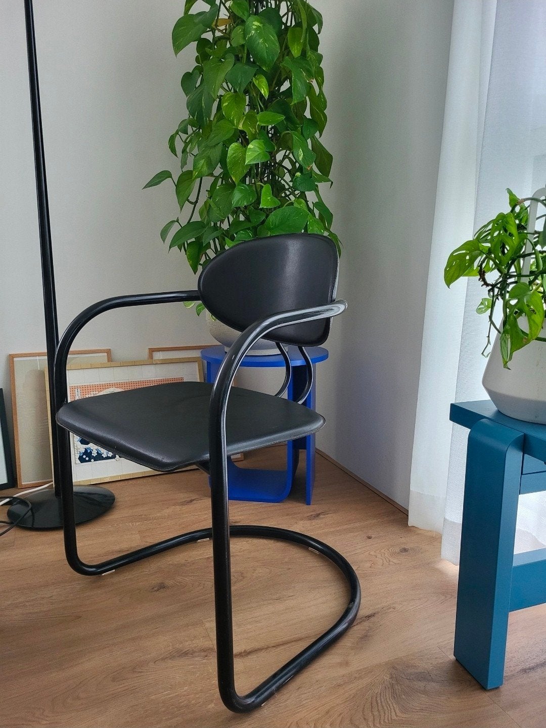 Vintage Italiaanse eettafel stoelen (Effezeta Italy), Ophalen of Verzenden, Gebruikt, Leer, Vier
