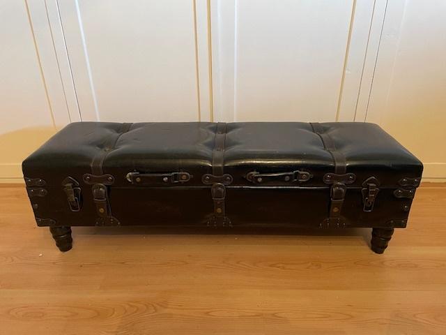 mooie klassieke hocker met opbergvak bruin., Ophalen