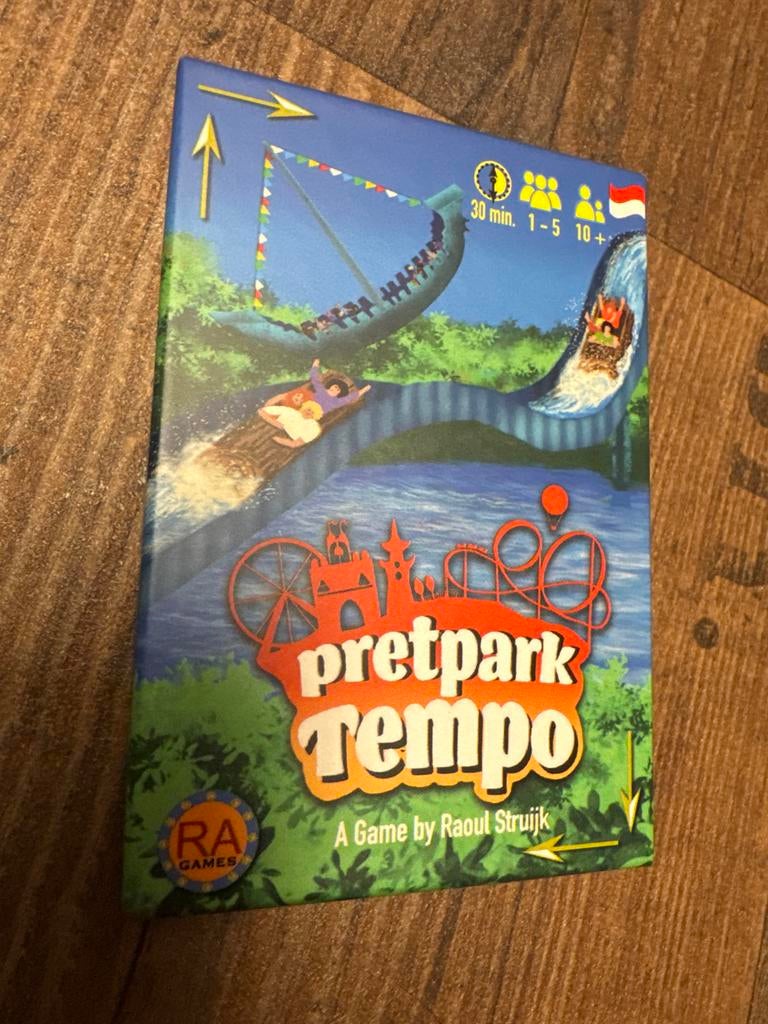 Pretpark Tempo Kaartspel - Bouw je eigen pretpark!, Een of twee spelers, Ophalen, Zo goed als nieuw