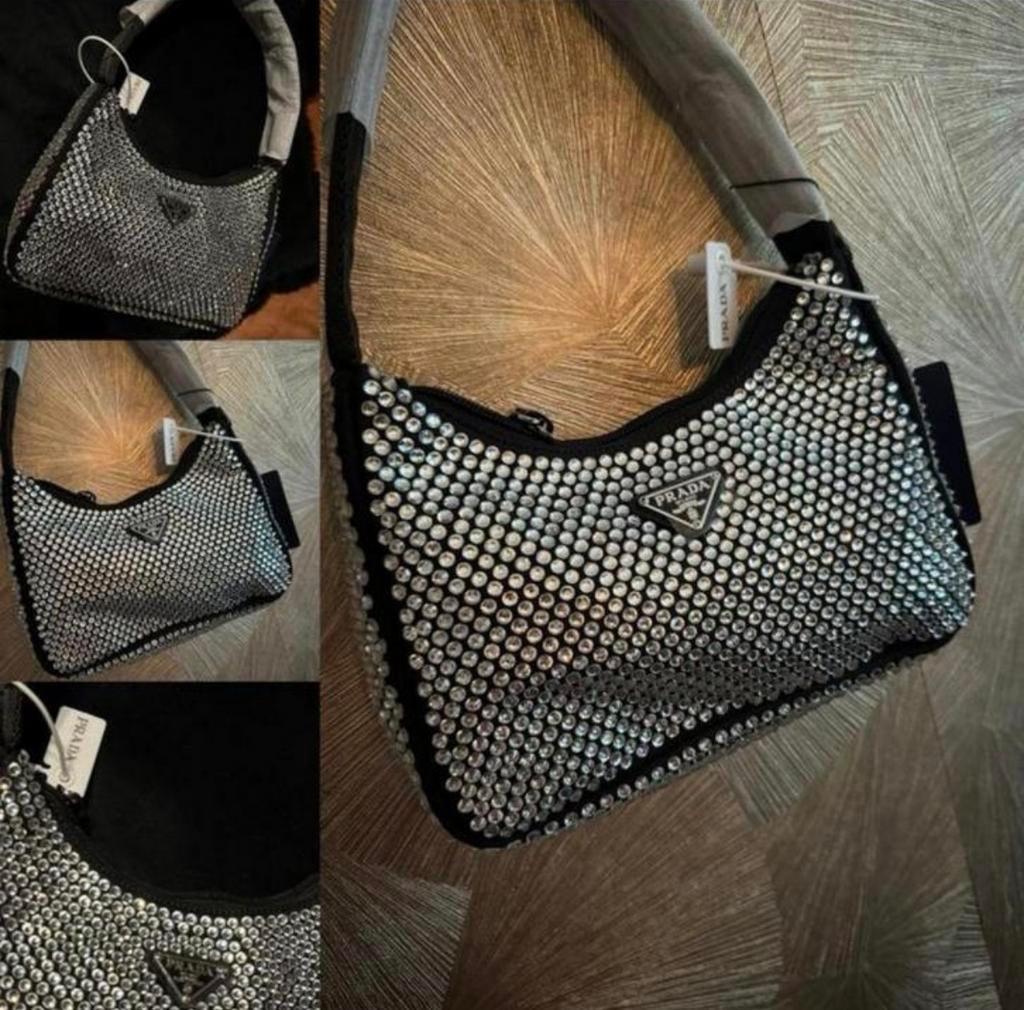 Prada Tas met stenen - Nieuw en ongebruikt, Ophalen of Verzenden, Nieuw, Zwart, Handtas