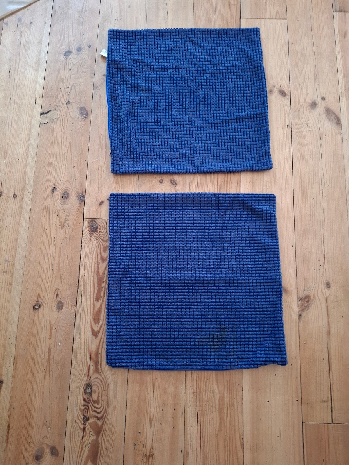 Mooie blauwe kussenhoezen met rits, zachte stof, Blauw, Ophalen of Verzenden, Zo goed als nieuw, Wasbaar