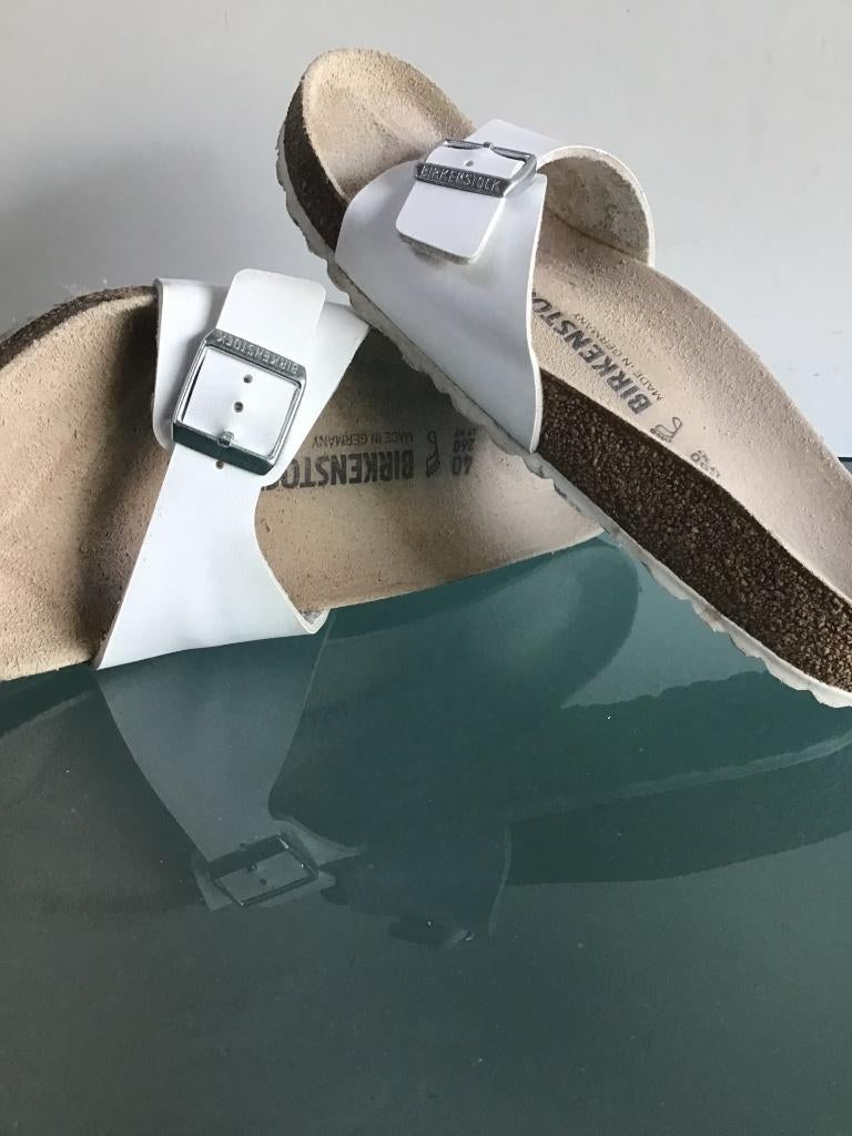 Birkenstock Madrid wit 40 | Gratis verzenden, Slippers, Verzenden, Wit, Zo goed als nieuw