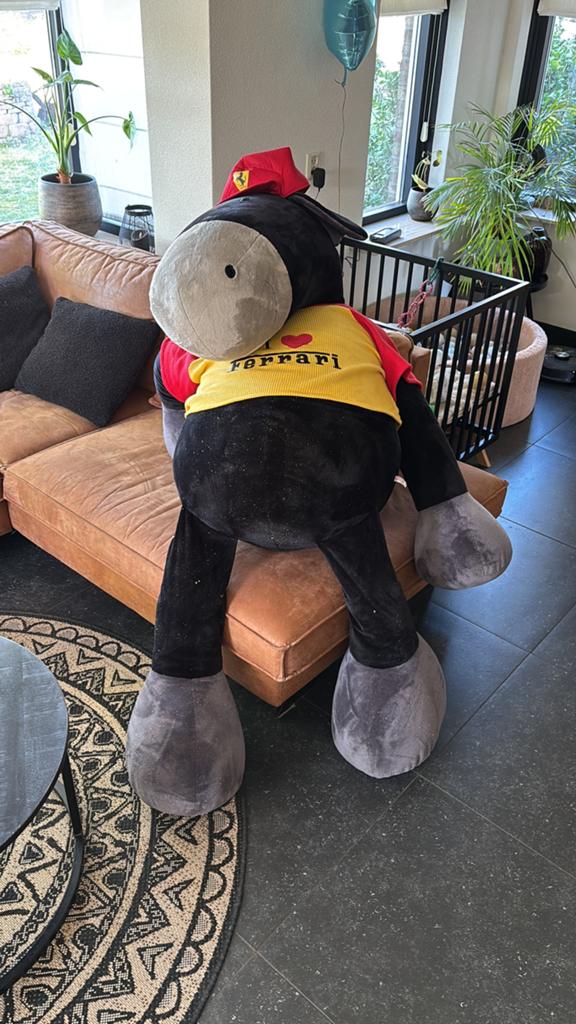 Uniek!!! Zeer grote ferrari knuffel ferrari paard horsepower, Ophalen of Verzenden, Zo goed als nieuw