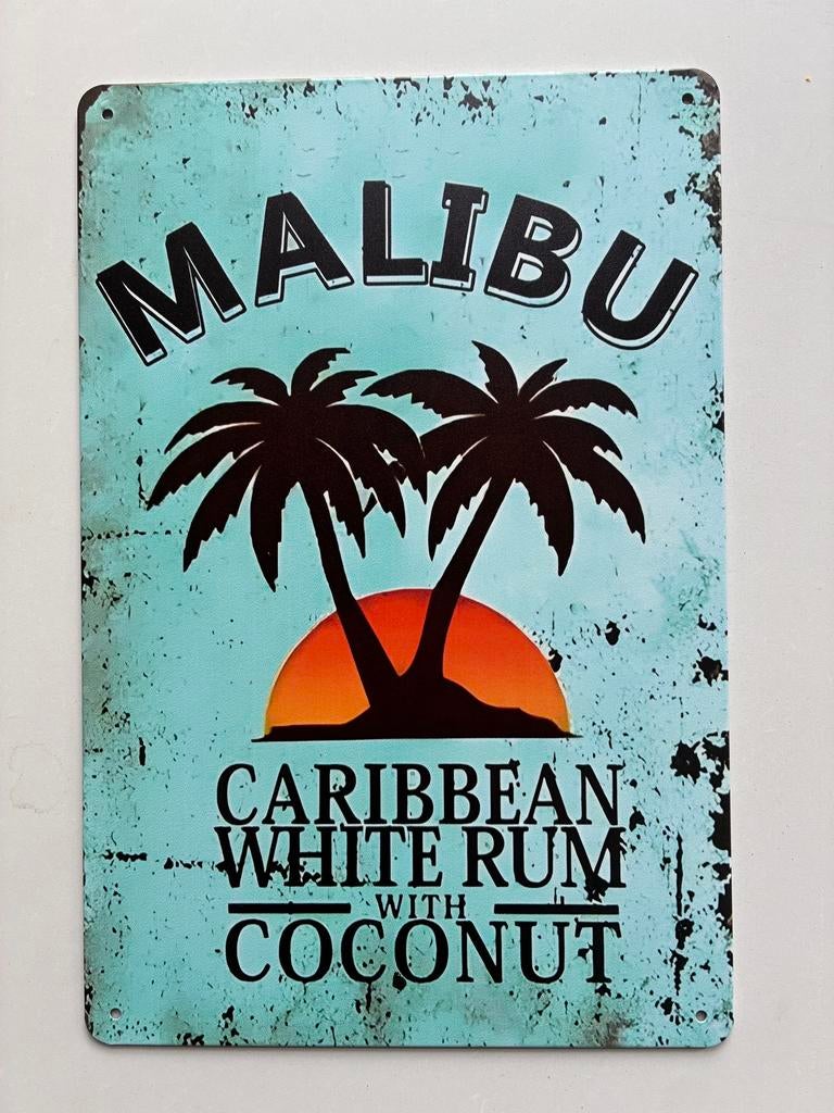 malibu Metalen wandbord 20 x 30 cm - Vintage mancave retro, Verzenden