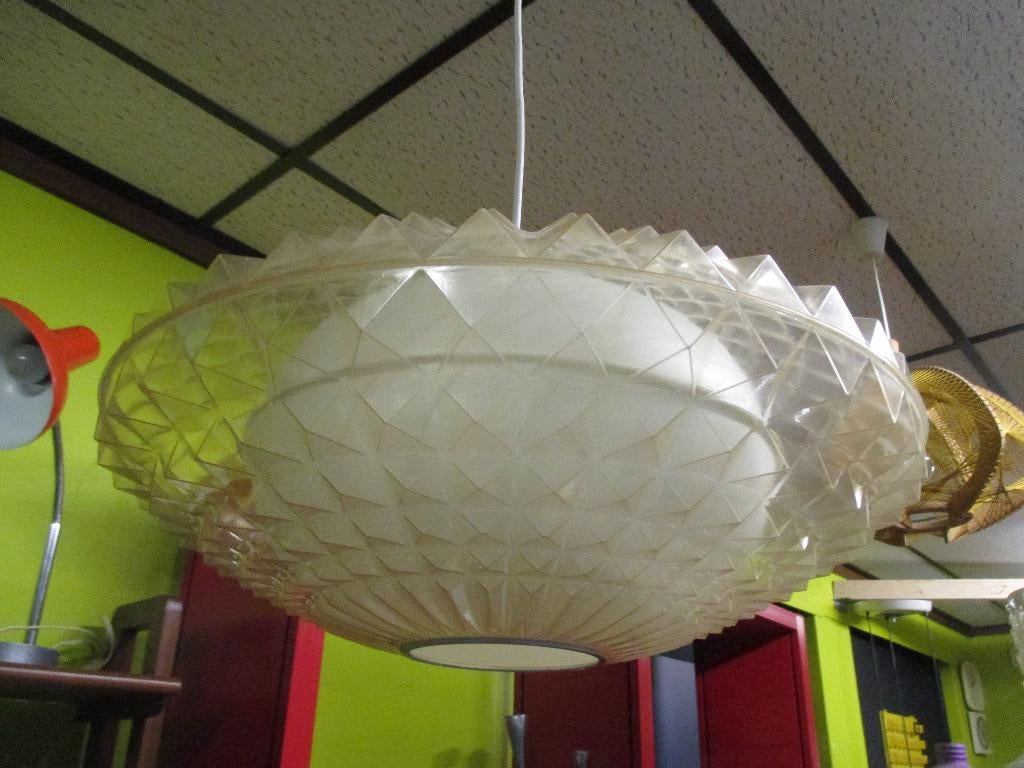 space age design jaren 70 UFO lamp retro vintage 1970s, Kunststof, Gebruikt, ?, Minder dan 50 cm