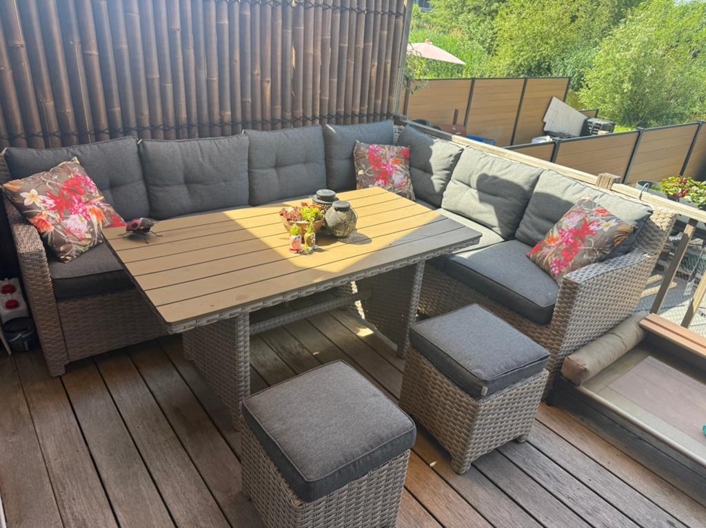 Garden Impressions lounge dining set light teak, Ophalen, Wicker, Bank, Tuinset