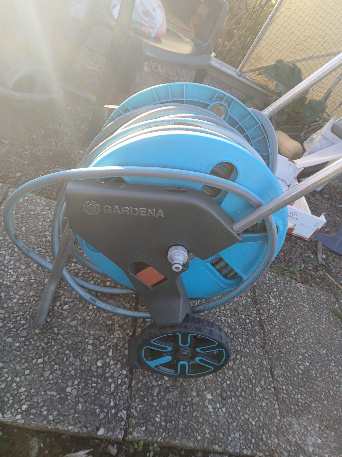 Gardena tuinhaspel met slang, Tuin en Terras, Ophalen, Zo goed als nieuw, Tuinslang