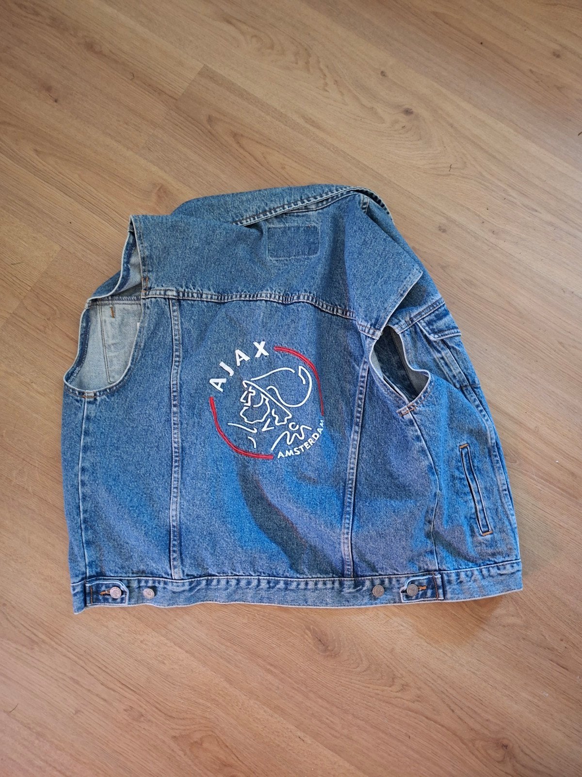 Origineel Ajax Spijkerjasje - Vintage Look, Kleding | Heren, Blauw, Overige maten, Ophalen of Verzenden, Ajax