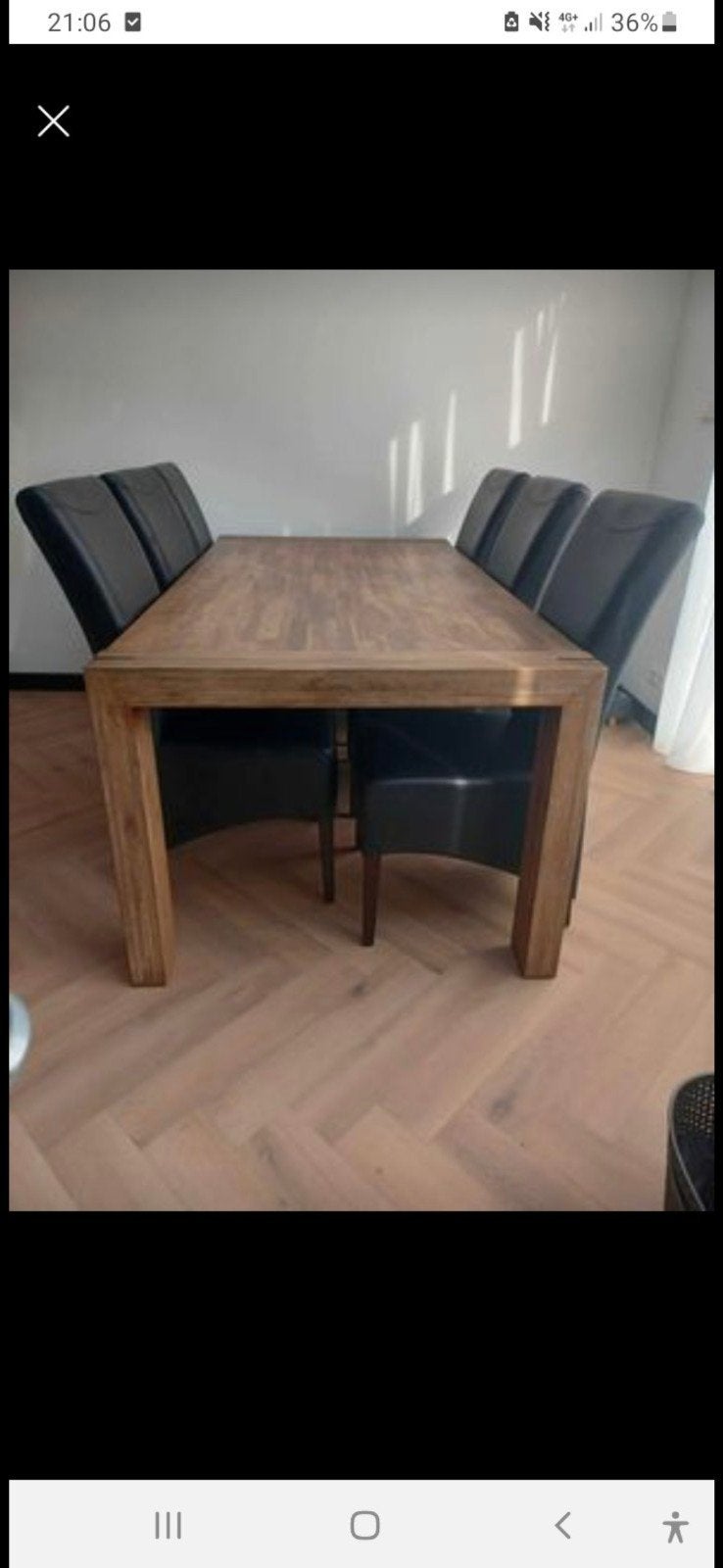 Massief houten eettafel - 190x100x 78 cm, Ophalen, Gebruikt, 50 tot 100 cm, Vijf personen of meer