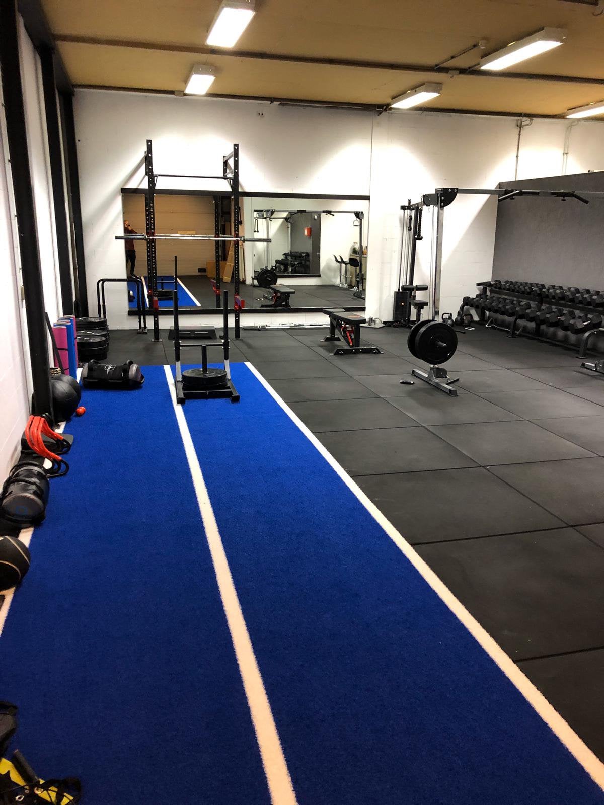 Pro Evolution Sprinttrack Blauw 2m x 10m €455,-, Sport en Fitness, Stuntgras, Overige typen, Nieuw, Ophalen of Verzenden
