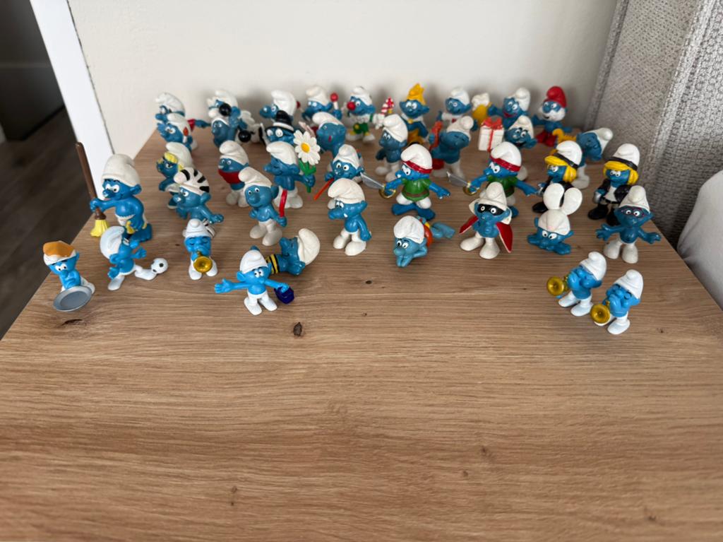 Grote partij Smurfen - Schleich, Peyo, Bully, W.Germany, Verzamelen, Smurfen, Ophalen of Verzenden, Gebruikt, Verschillende Smurfen