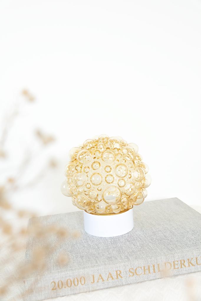 Vintage design Helena Tynell bubble lamp amberkleurig, Ophalen of Verzenden, Zo goed als nieuw, Glas, Scandinavisch