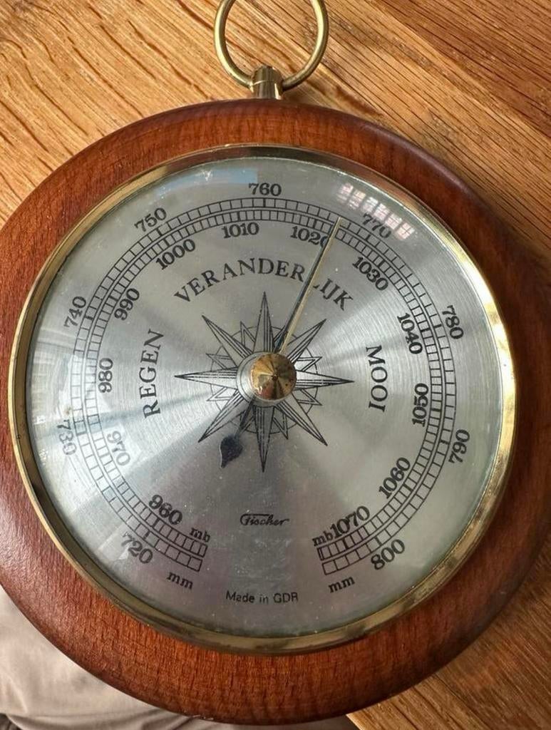 Klasieke Barorometer van het bekendste merk Fischer, Ophalen of Verzenden, Gebruikt, Barometer