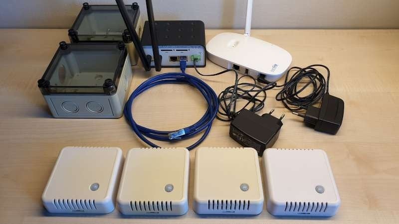 LoRa IoT kit, waarde 1542€, gateway, router, 3 LoRasensoren, Ophalen