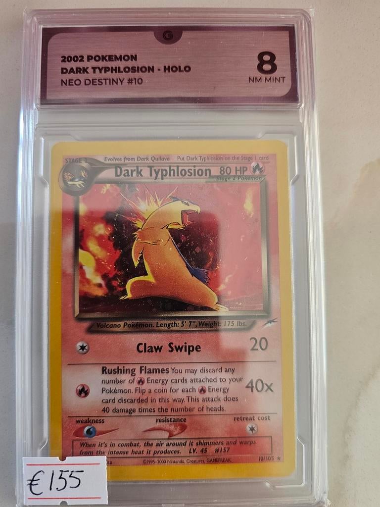 Dark Typhlosion Holo Neo Destiny #10 PSA 8 NM-Mint, Verzenden