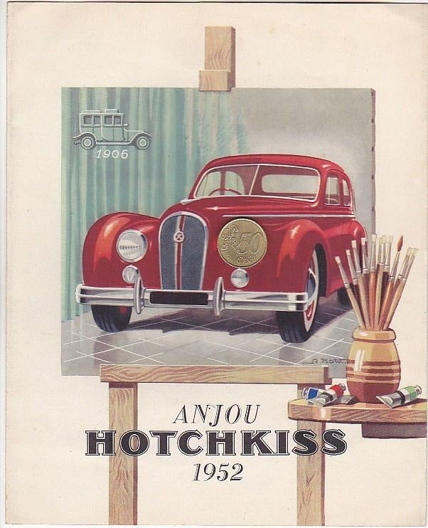 Hotchkiss vouwfolder 1952 oldtimer klassieker frans, Ophalen of Verzenden, Zo goed als nieuw, Overige merken
