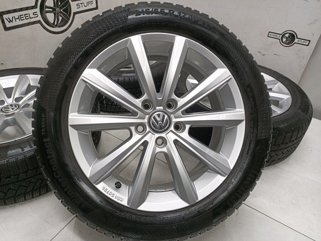 VW Merano T-Roc  passat  velgen 17"inch winterbanden 5x112, Ophalen, Gebruikt, 17 inch, Banden en Velgen