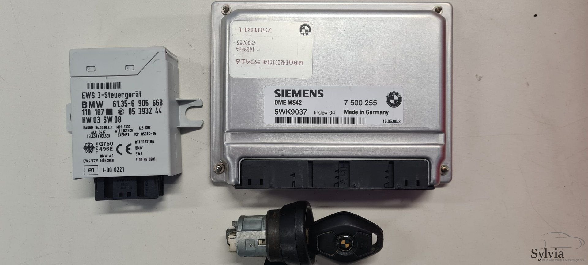 Startset Contactslot + ECU EWS BMW 5 serie E39 M52  7500255, Gebruikt, -, -, Ophalen of Verzenden