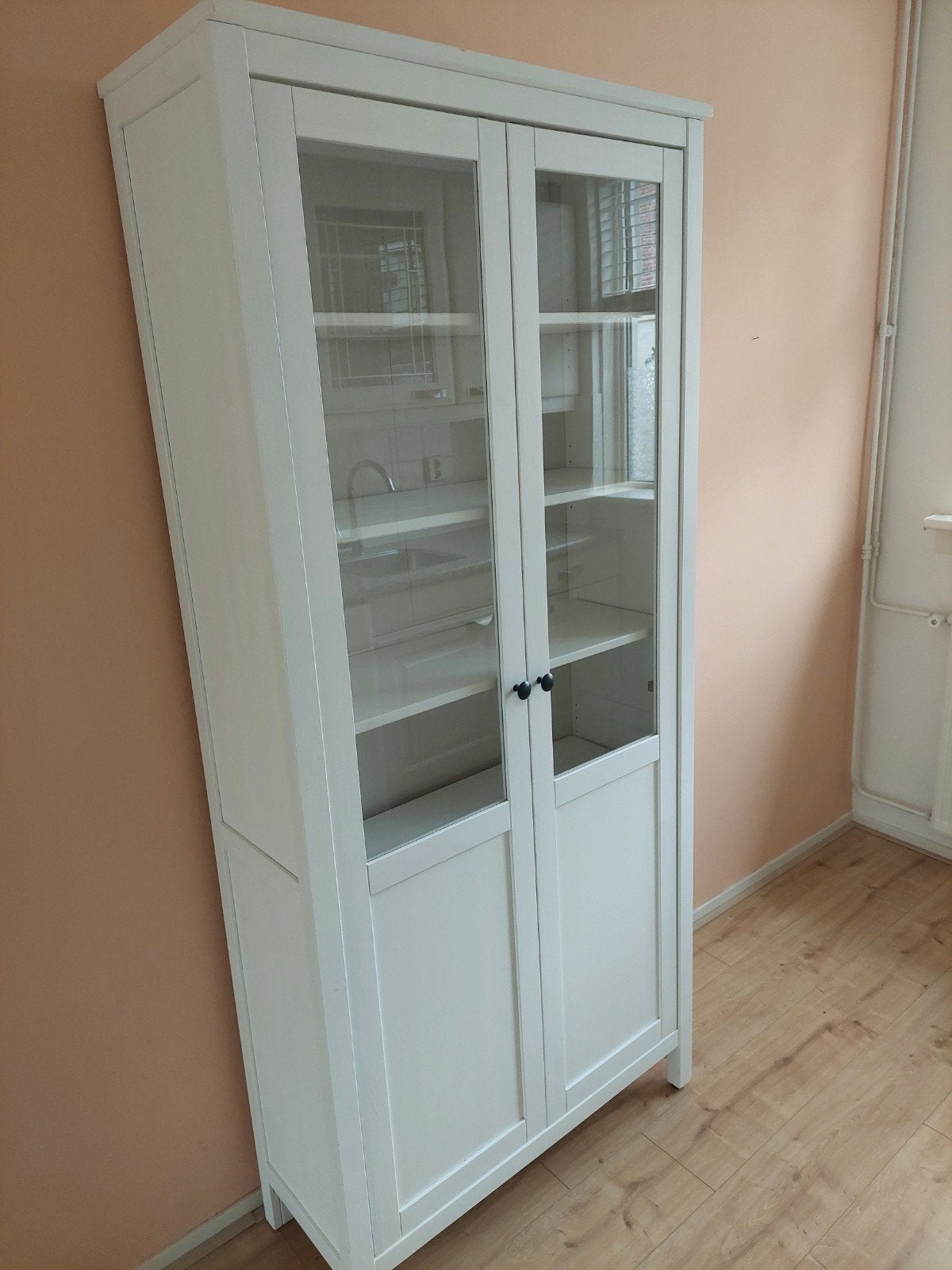Ikea servieskast / buffetkast met glazen deuren, Ophalen, Modern, Scandinavisch, Glas, 50 tot 100 cm