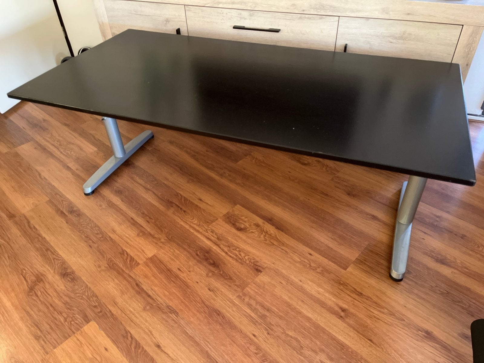 Ikea Galant Zwart bureau, Huis en Inrichting, Bureaus, Ophalen, Zwart, 160 cm, Gebruikt